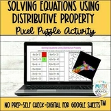 Solving Equations using Distributive Property Pixel Puzzle