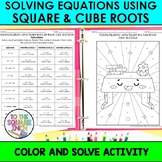Solving Equations using Square and Cube Roots Color by Num
