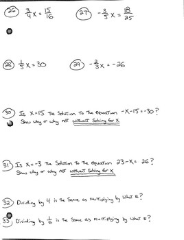 Solving 1-Step Equations w/ Integers and Rational Numbers Stuy Guide