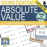 Solving Equations with Absolute Value CUSTOMIZABLE Scaveng