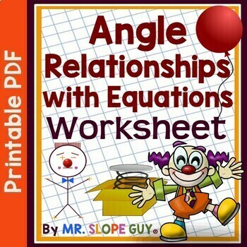 Preview of Solving Equations with Angles Practice Worksheet