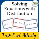 Solving Equations with Distribution TASK CARD Activity Pri