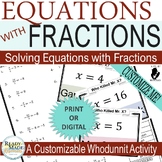 Multi-Step Equations with FRACTIONS Mystery Activity Scave