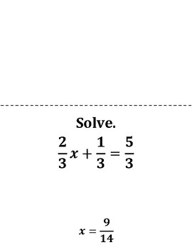Solving Algebraic Equations With Fractions Worksheets