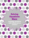 Solving Equations with Infinite Solutions and No Solution Maze