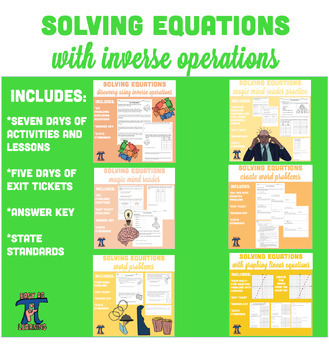 Preview of Solving Equations with Inverse Operations- BUNDLE
