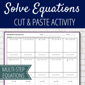 Preview of Solving Equations with Rational Numbers Activity