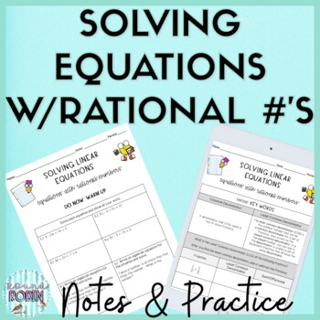 Preview of Solving Equations with Rational Numbers Guided Notes