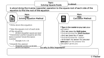 Preview of Solving Equations with Roots Graphic Organizer