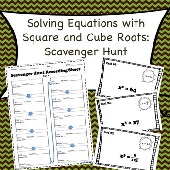 Preview of Square and Cube Roots: Scavenger Hunt (8.EE.2)