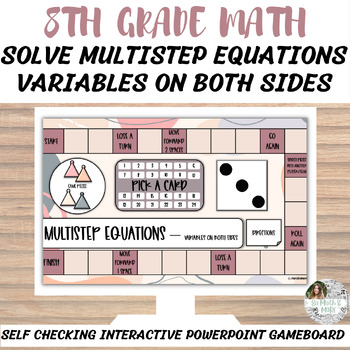 Preview of Solving Equations with Variables on BOTH sides | PowerPoint Board Game Review