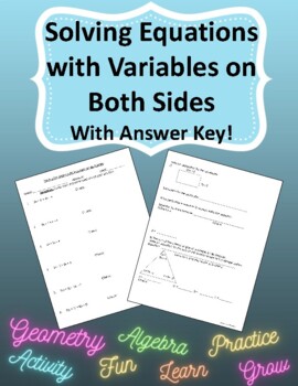 Preview of Solving Equations with Variables on Both Sides
