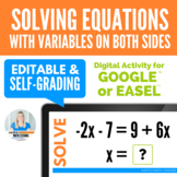 Solving Equations with Variables on Both Sides Activity fo