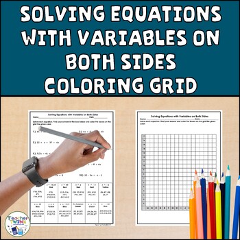 Preview of Solving Equations with Variables on Both Sides Coloring Grid Activity