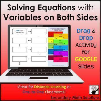 Preview of Solving Equations with Variables on Both Sides Digital Drag & Drop Activity