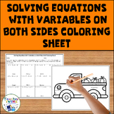 Solving Equations with Variables on Both Sides Fall Colori