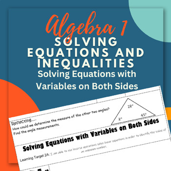 Preview of Solving Equations with Variables on Both Sides Notes Outline