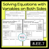 Solving Equations with Variables on Both Sides | Notes & W