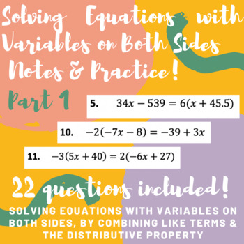 Solving equations with variables on both sides staar TPT