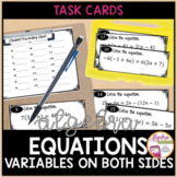 Solving Equations with Variables on Both Sides Task Cards