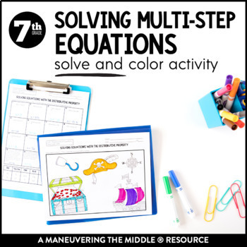 Preview of Solving Multi-Step Equations with the Distributive Property Coloring Activity