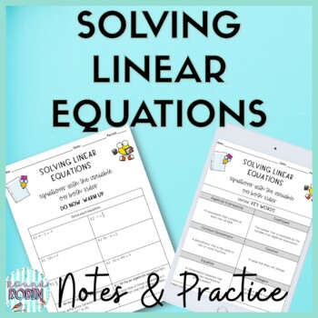 Preview of Solving Equations with the Variable on Both Sides Guided Notes