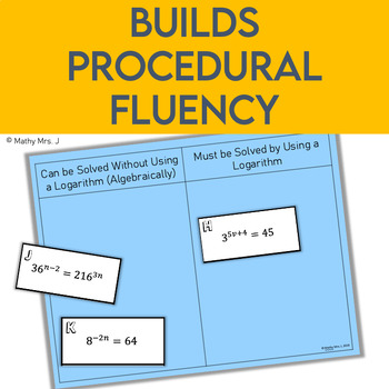 Solving Exponential Equations Card Sort Activity By Mathy Mrs J Tpt