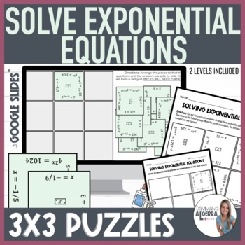 Preview of Solving Exponential Equations |  Digital and Printable 3x3 Puzzles