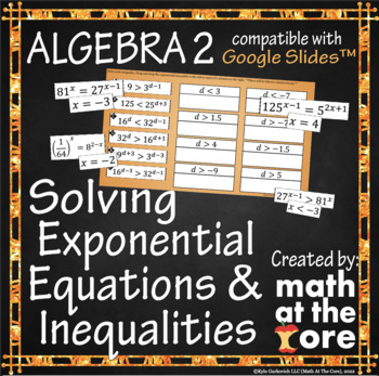 Preview of Solving Exponential Equations & Inequalities for Google Slides™