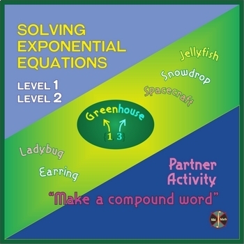 Preview of Solving Exponential Equations Levels 1&2 Partner Activity "Make compound words"