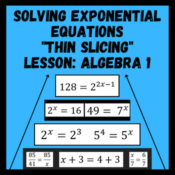 Preview of Solving Exponential Equations Thin Slicing Lesson - Algebra 1