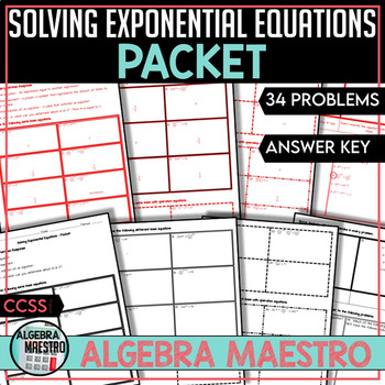 Preview of Solving Exponential Equations - Worksheet Packet