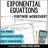 Solving Exponential Equations (no logs) Self-Checking Part