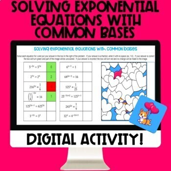 Preview of Solving Exponential Equations with Common Bases Progression Digital Activity