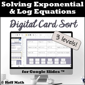 Preview of Solving Exponential and Logarithmic Equations DIGITAL CARD SORT