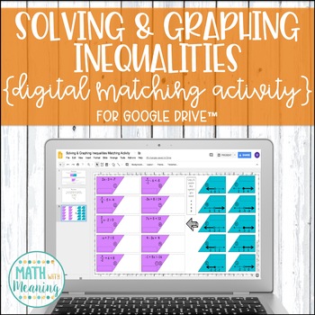 Preview of Solving and Graphing Inequalities DIGITAL Matching Activity for Google Drive