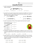 Solving & Graphing Inequalities, Scatterplot Review Test