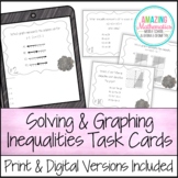 Solving & Graphing Inequalities - Task Cards - PDF & Digital