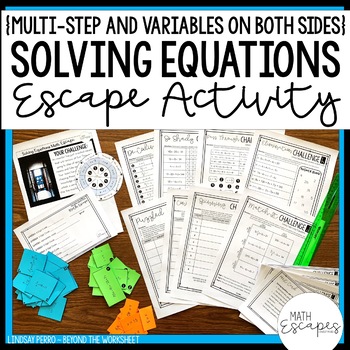 Preview of Solving Higher Level Equations Escape Room Activity
