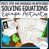Solving Higher Level Equations Escape Room Activity