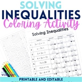 Solving Inequalities Math Activity | Coloring Worksheet