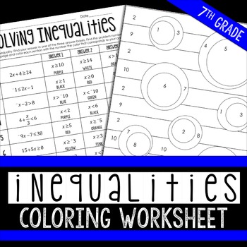 Preview of Inequalities Coloring Page