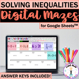 Solving Inequalities Digital Maze Activities for Google Sheets