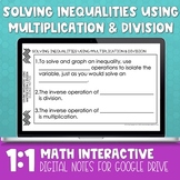 Solving Inequalities Digital Notes