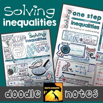 Preview of Solving Inequalities Doodle Notes Set | How to Solve & Graph an Inequality