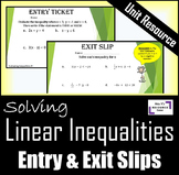 Solving Inequalities: Entry & Exit Slips