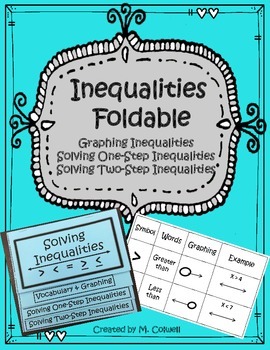 Preview of Solving Inequalities Foldable for Math Interactive Notebook