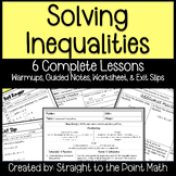 Solving Inequalities Guided Notes Unit | Warm Ups, Homewor
