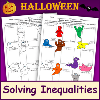 Preview of Solving Inequalities Halloween