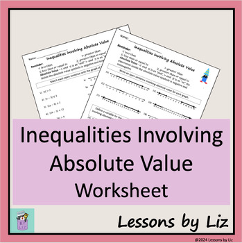 Preview of Solving Inequalities Involving Absolute Value Worksheet